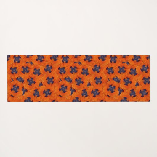 Scarlet Oranje Poppy Seamless Pattern Yogamat (Achterkant (horizontaal))