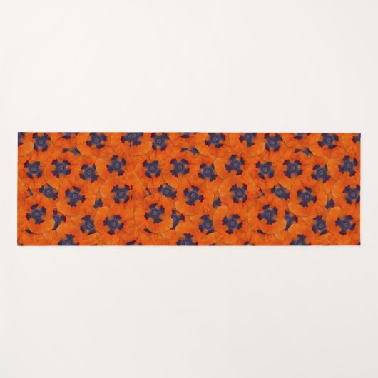 Scarlet Oranje Poppy Seamless Pattern Yogamat (Voorkant (horizontaal))