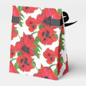 Scarlet Oriental Poppies Pattern on White Bedankdoosjes (Achterkant)