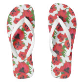 Scarlet Oriental Poppies Pattern on White Teenslippers (Voetbed)