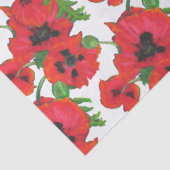 Scarlet Oriental Poppies Pattern on White Tissuepapier (Detail)