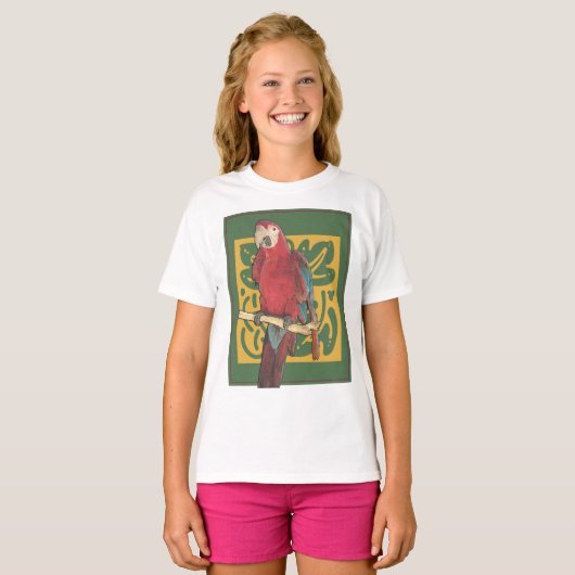 Scarlet Parrot Art T-shirt (Voorkant volledig)