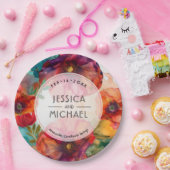 Scarlet Petal Elegance Papieren Bordje (Feest)