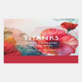Scarlet Petal Elegance Rechthoekige Sticker