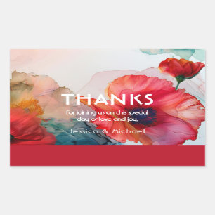 Scarlet Petal Elegance Rechthoekige Sticker