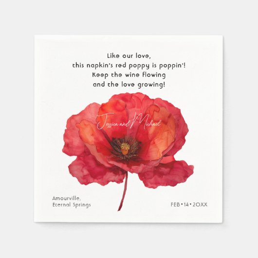 Scarlet Petal Elegance Servet (Voorkant)