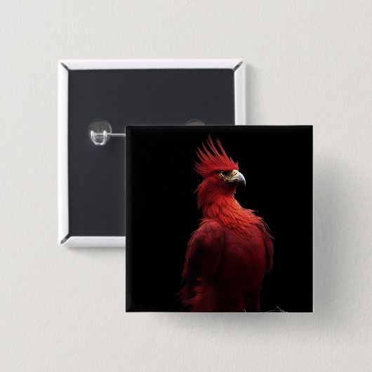 Scarlet Phoenix is er trots op Vierkante Button 5,1 Cm (Voorkant /achterkant)