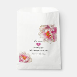 Scarlet Pink Floral Peony Bedankzakje