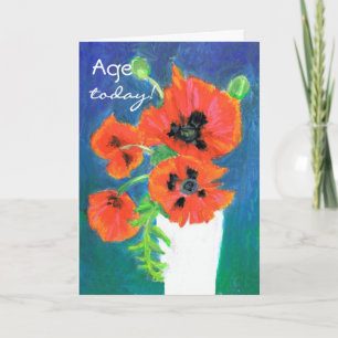 Scarlet Poppies Birthday Kaart