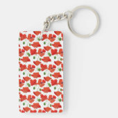 Scarlet Poppies en Poppy Buds Oblong Sleutelhanger (achterkant)