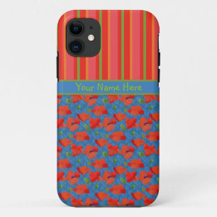 Scarlet Poppies en Stripes iPhone 5/5s Hoesje