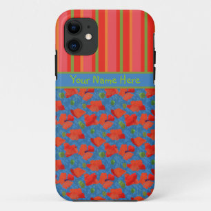 Scarlet Poppies en Stripes iPhone 5/5s Hoesje