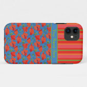 Scarlet Poppies en Stripes iPhone 5/5s Hoesje (Achterkant (horizontaal))