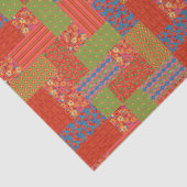 Scarlet Poppies Patronen Nostalgic Faux Patchwork Tissuepapier (Detail)