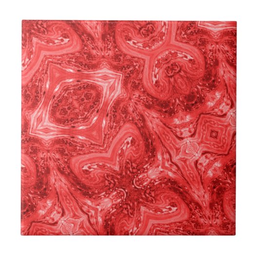 Scarlet red abstracte moderne kunst tegeltje (Voorkant)