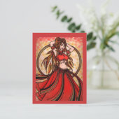 Scarlet red Belly Dancer Briefkaarten (Staand voorkant)