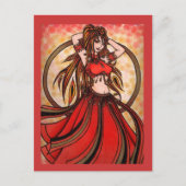 Scarlet red Belly Dancer Briefkaarten (Voorkant)