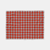 Scarlet Red, Black and White Sporty Plaid Fleece Deken (Voorkant (Horizontaal))