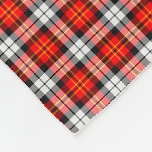 Scarlet Red, Black and White Sporty Plaid Fleece Deken (Hoek)
