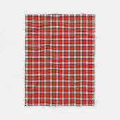 Scarlet Red, Black and White Sporty Plaid Fleece Deken (Voorkant)