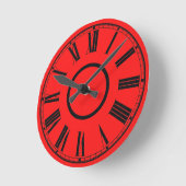 Scarlet Red Clock Weathered Effect Roman Numbers Ronde Klok (Hoek)