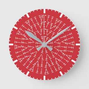 Scarlet Red Crochet Chart Background Ronde Klok