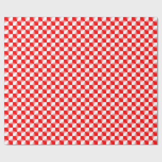 Scarlet Red en White Modern Plays Pattern Cadeaupapier (Vlak)
