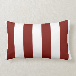 Scarlet Red en White — verticale strepen Kussen