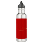 Scarlet Red Gold-kleuren Voeg naamscript toe Waterfles (Links)
