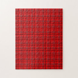Scarlet Red Grey Black Pset Tartan Patroon Legpuzzel