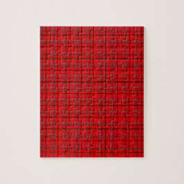 Scarlet Red Grey Black Pset Tartan Patroon Legpuzzel