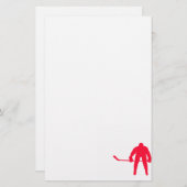 Scarlet Red Hockey Briefpapier (Voorkant / Achterkant)