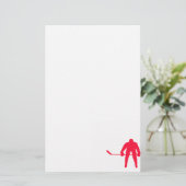Scarlet Red Hockey Briefpapier (Staand voorkant)