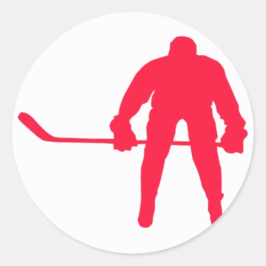 Scarlet Red Hockey Ronde Sticker (Voorkant)