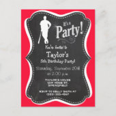 Scarlet Red Honkbal; Softbal Uitnodiging Briefkaart (Voorkant)