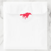 Scarlet Red Horse Racing Ronde Sticker (Tas)