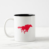 Scarlet Red Horse Racing Tweekleurige Koffiemok (Links)