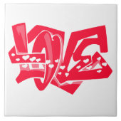 Scarlet Red Love Graffiti Tegeltje (Voorkant)