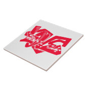 Scarlet Red Love Graffiti Tegeltje (Zijkant)