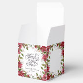 Scarlet Red Poinsettia Bloemenbruiloft Bedankdoosjes (Geopend)