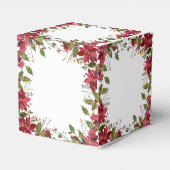 Scarlet Red Poinsettia Bloemenbruiloft Bedankdoosjes (Achterkant)