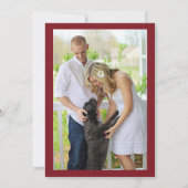 Scarlet Red Poinsettia Florals Save the Date (Achterkant)