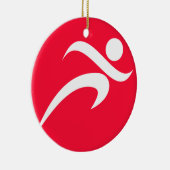 Scarlet Red Running Keramisch Ornament (Rechts)