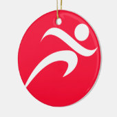 Scarlet Red Running Keramisch Ornament (Links)