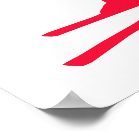 Scarlet Red Snow Ski Poster (Hoek)