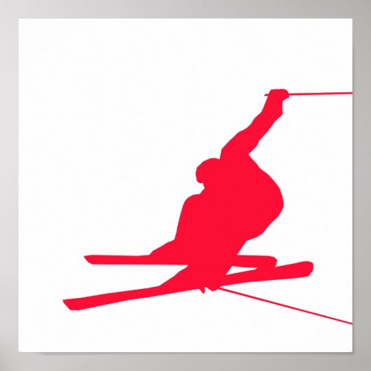 Scarlet Red Snow Ski Poster (Voorkant)
