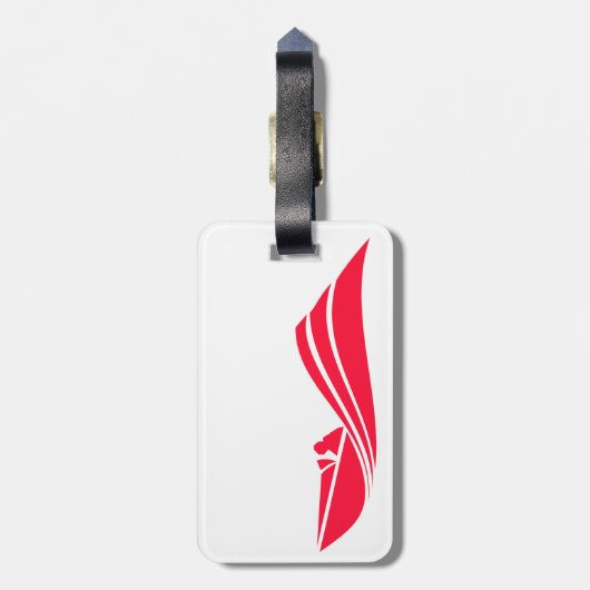 Scarlet Red Speed Boat Bagagelabel (Achterkant verticaal)