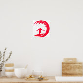 Scarlet Red Surfing Poster (Keuken)