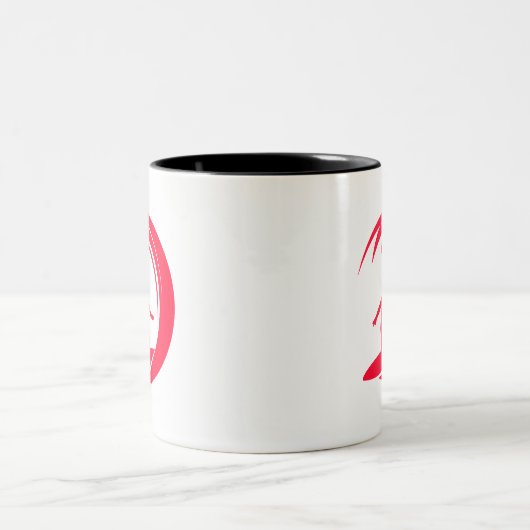 Scarlet Red Surfing Tweekleurige Koffiemok (Center)