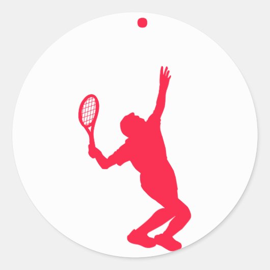 Scarlet Red Tennis Ronde Sticker (Voorkant)